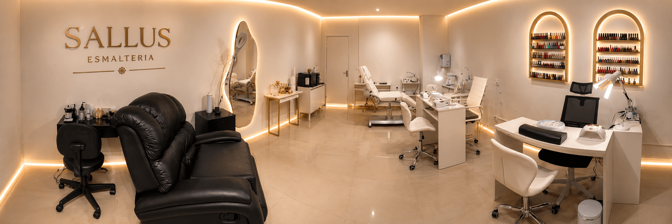 Espaço interno da Sallus Esmalteria